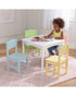 Homesmiths Kid's 1 Wooden Table & 4 Pinewood Chairs Set, Pastel Colors
