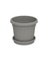 Cosmoplast Round Flower Pot With Tray 6 inch Curver Grey