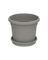 Cosmoplast Round Flower Pot With Tray 10 inch Curver Grey