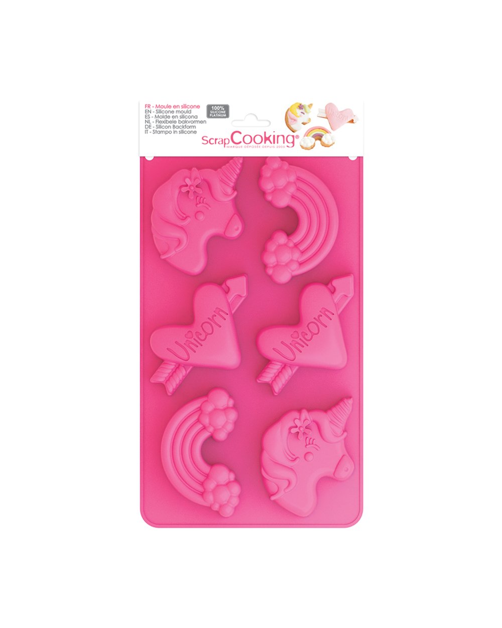 Scrapcooking Silicone Mould With 6 Unicorn Themed Cavities