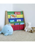 Homesmiths 5 Shelf Book Rack Wood Melamine (Beige) With 5 Multicolor Fabric, D30cm x W65cm x H65cm