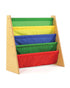Homesmiths 5 Shelf Book Rack Wood Melamine (Beige) With 5 Multicolor Fabric, D30cm x W65cm x H65cm