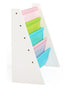 Homesmiths 5 Shelf Book Rack Wood Melamine (White) With 5 Pastel Color Fabric, D30cm x W65cm x H65cm