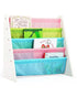 Homesmiths 5 Shelf Book Rack Wood Melamine (White) With 5 Pastel Color Fabric, D30cm x W65cm x H65cm