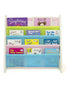 Homesmiths 5 Shelf Book Rack Wood Melamine (White) With 5 Pastel Color Fabric, D30cm x W65cm x H65cm