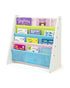 Homesmiths 5 Shelf Book Rack Wood Melamine (White) With 5 Pastel Color Fabric, D30cm x W65cm x H65cm