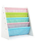 Homesmiths 5 Shelf Book Rack Wood Melamine (White) With 5 Pastel Color Fabric, D30cm x W65cm x H65cm
