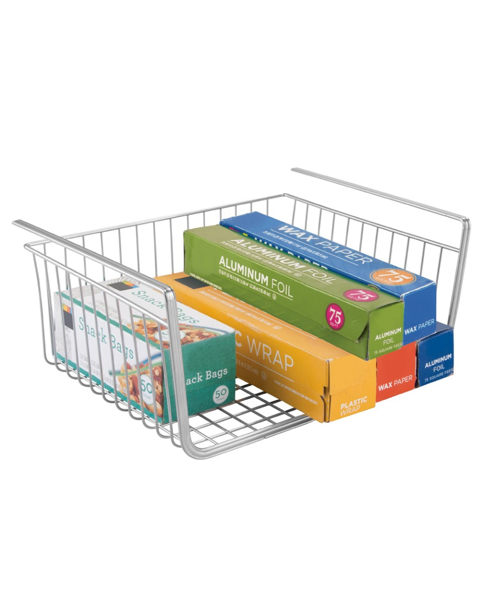 Interdesign York Lyra Under Shelf Basket 10 x 12.5 x 5.7 inch Silver