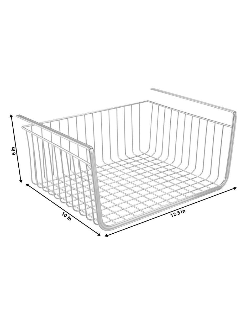 Interdesign York Lyra Under Shelf Basket 10 x 12.5 x 5.7 inch Silver