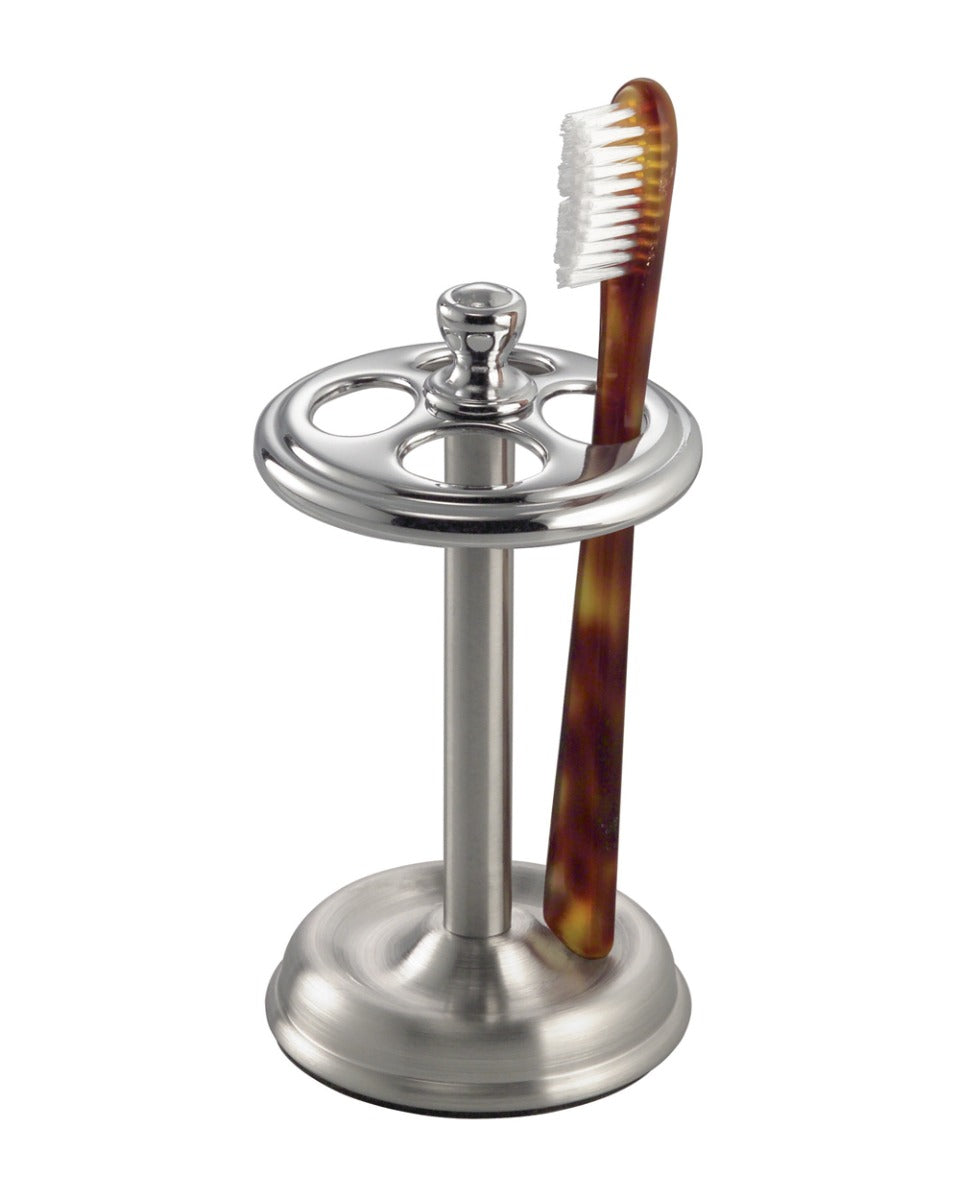 Interdesign York Metal Tooth Brush Holder Stand Split Finish 3 x 3 x 5.7 inch