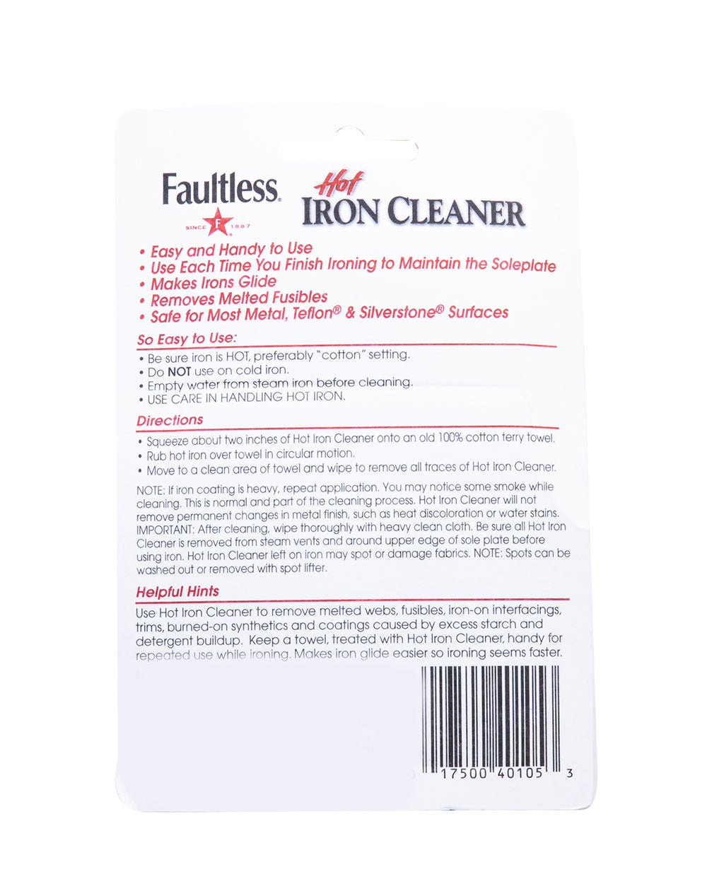 Faultless 2 Pack Hot Iron Cleaner