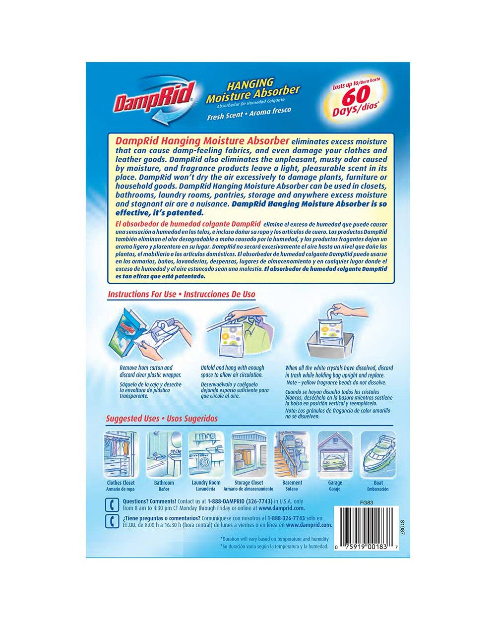 Damp Rid 3Pack 14 Closet Freshener