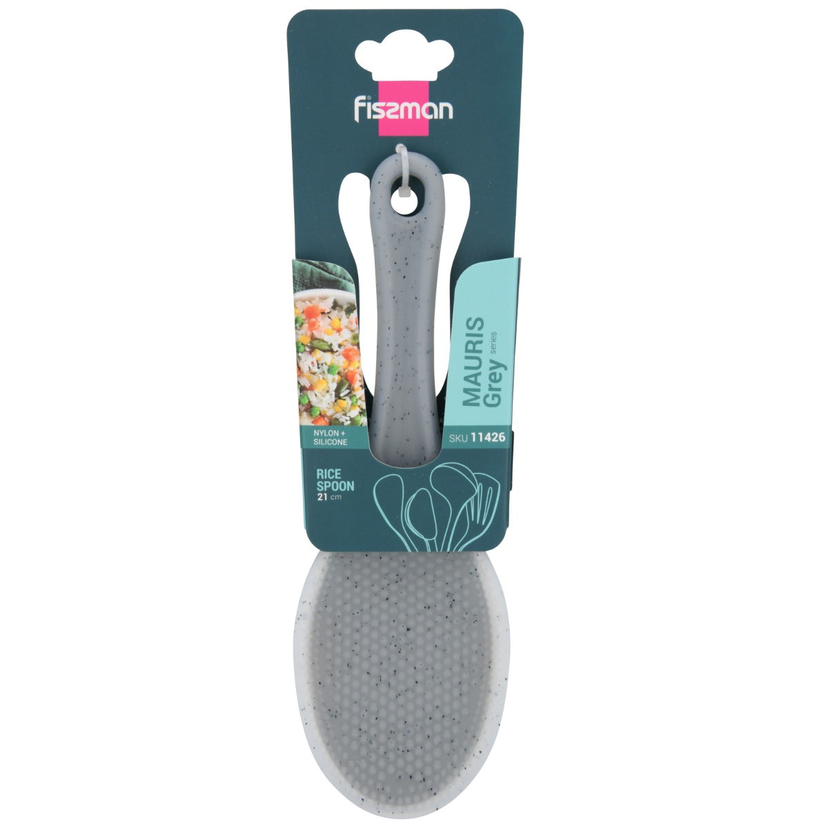 Fissman Rice Spoon Mauris Grey 21cm Silicone