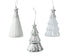 Homesmiths Tree Glass With Star On Top With Silver Glitter Assorted Winter White