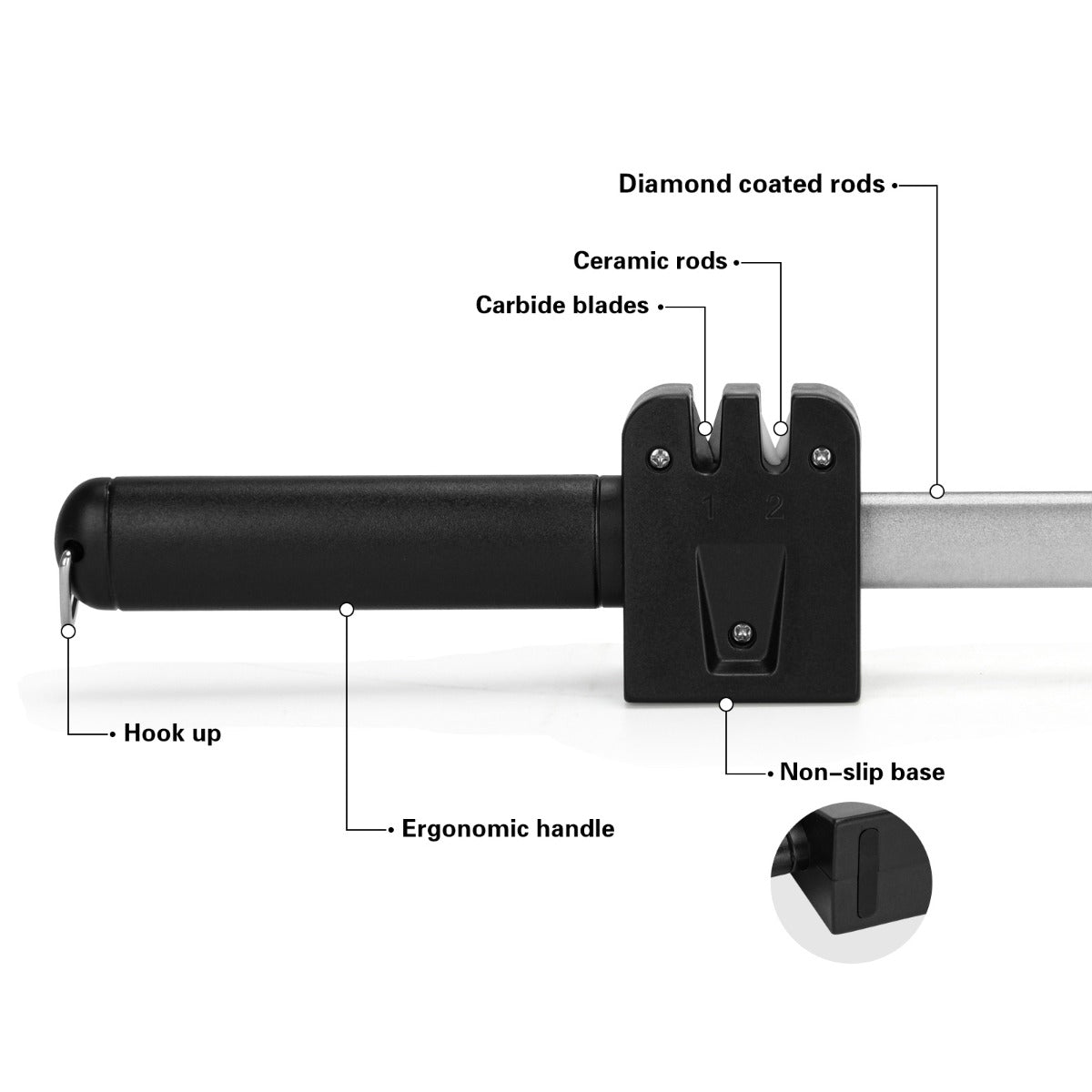 Fissman Multifunctional Rod For Knife Sharpening 38 x 6cm Stainless Steel Diamond