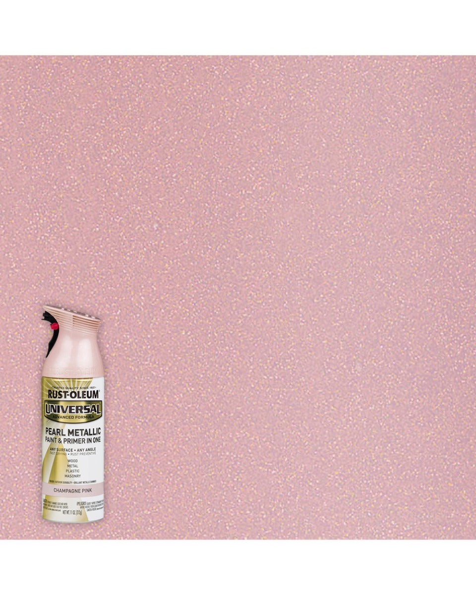 RustOleum Universal All Surface Spray Paint 11Oz Pearl Metallic Champagne Pink Mist