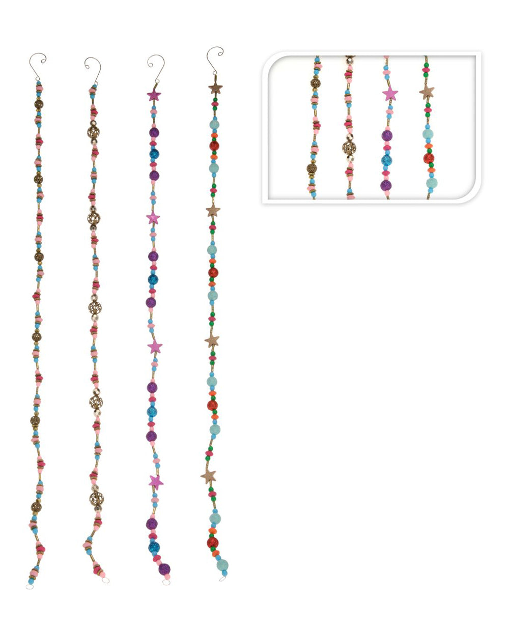 Homesmiths Christmas Garland with Acrylic Beads Assorted 1 Piece