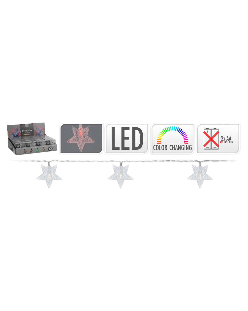 Homesmiths Christmas LED Chain Star Multi Color