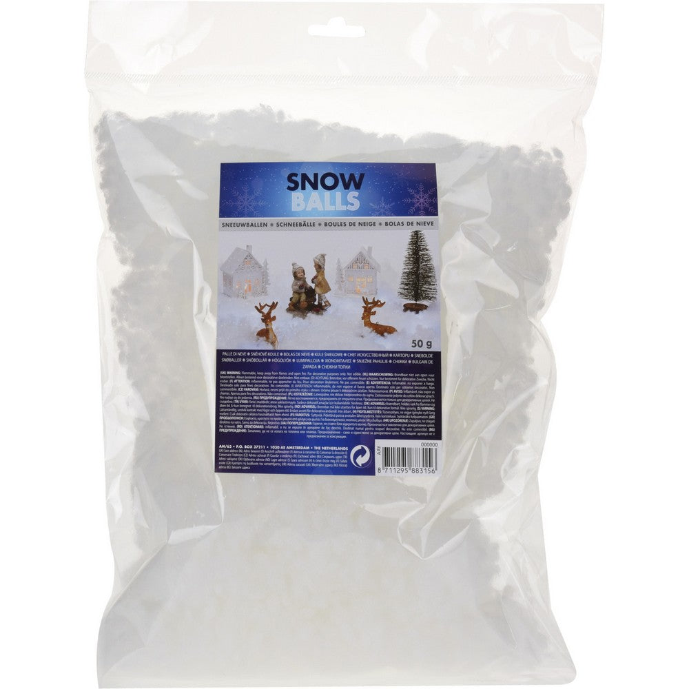Koopman Snow Flakes – 50g Artificial Snow for Christmas, Winter Holiday Crafts, Seasonal Home, Tabletop & Party Decoration