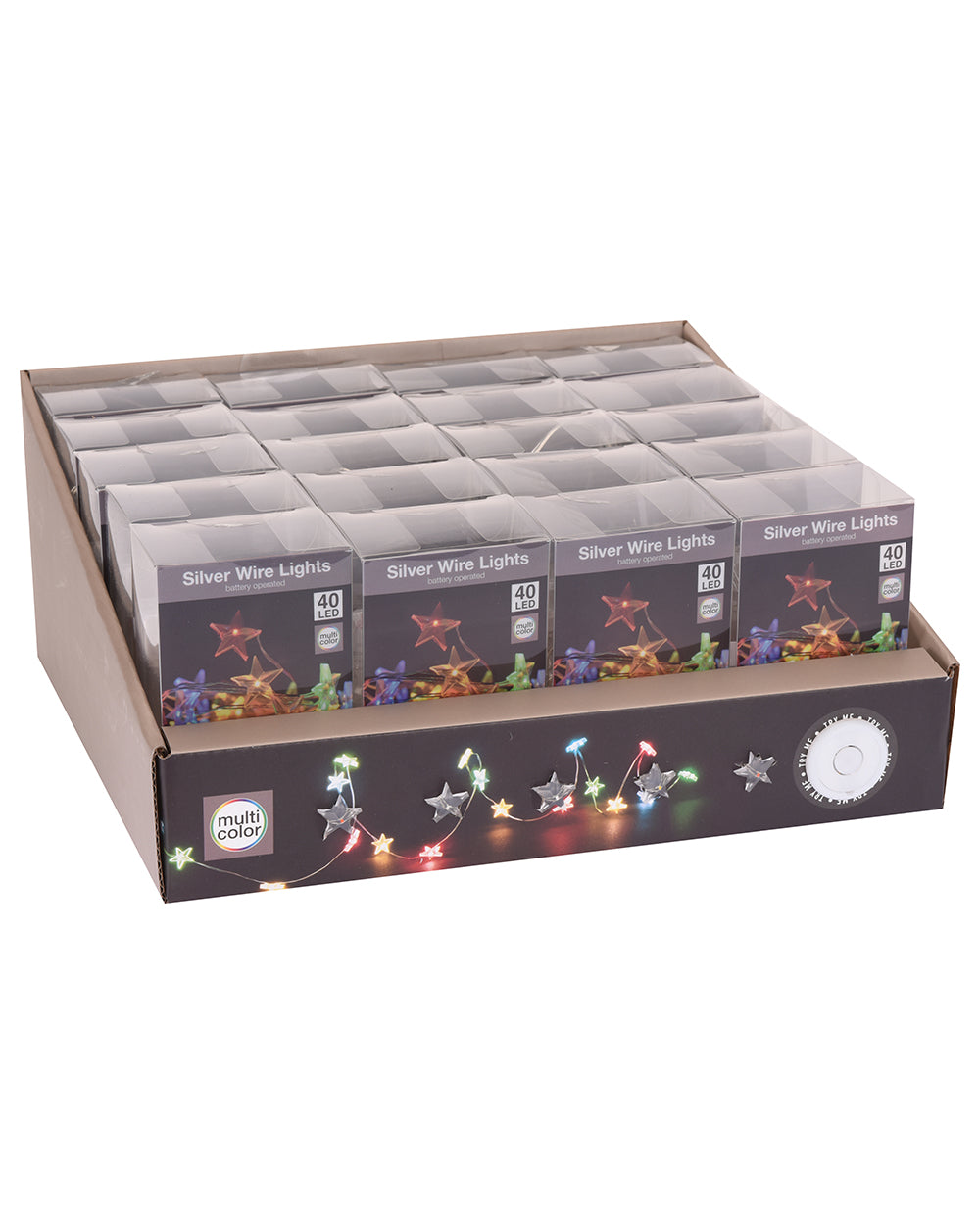 Homesmiths Christmas Silver Wire Star 40 LED Multicolor 1 Box