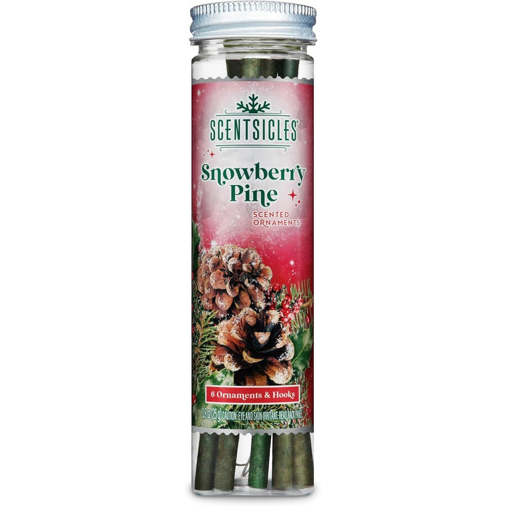 Scentsicles Snowberry Pine 6pcs Stick – Premium Festive Holiday Scented Sticks for Seasonal Home Decor, Christmas Ambiance, and Perfect Holiday Gifts