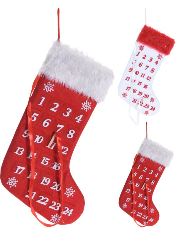 Homesmiths Advent Stocking Felt 50Cm 2Ass