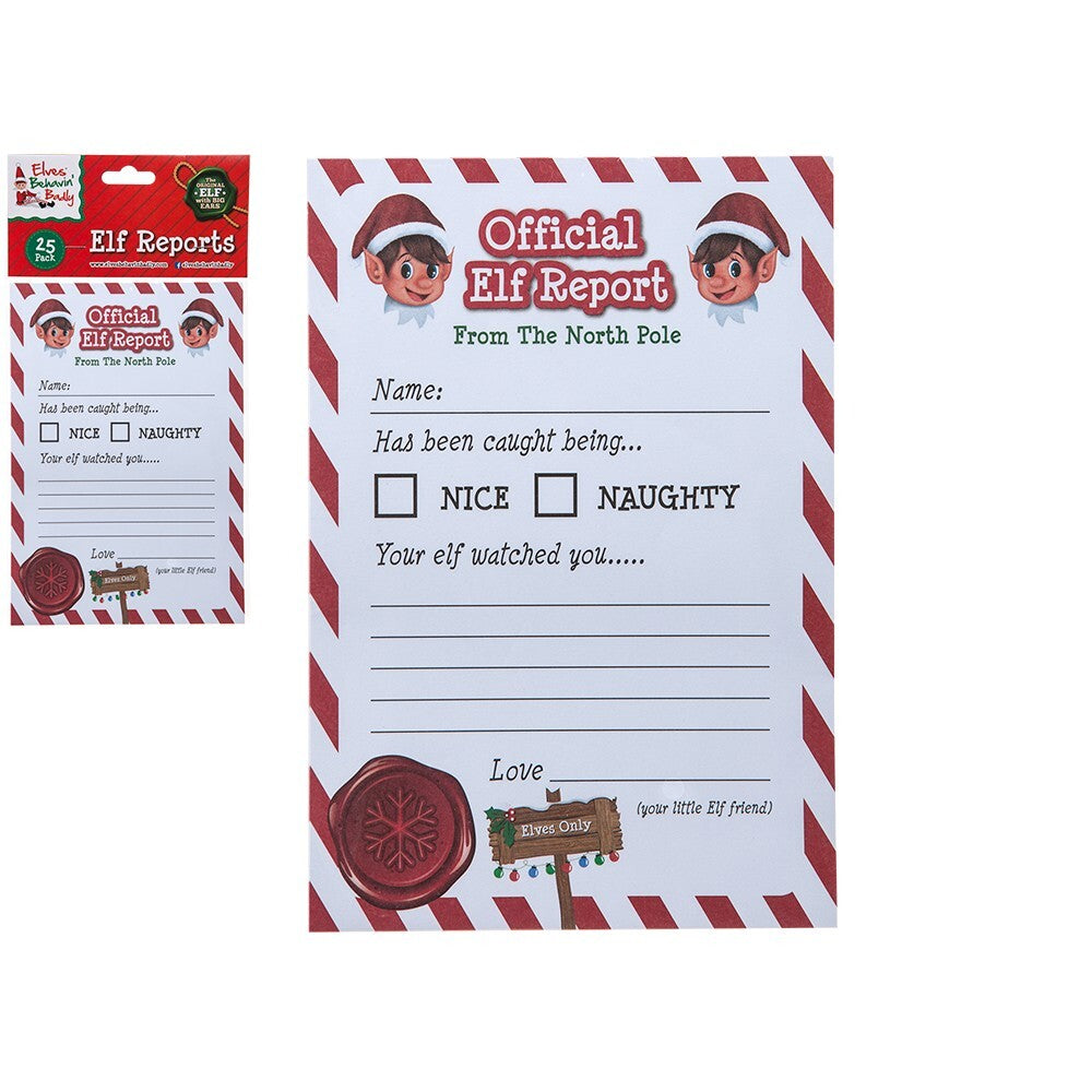 PMS 25 A5 Elf Reports with Header Card – Christmas Holiday Stationery, Seasonal Kids Writing Sheets, Festive School & Office Supplies, Holiday Gift Idea