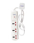 Terminator 3 Way Universal Extension Socket, 2 Meter Cable + 3 Way Multi Adaptor