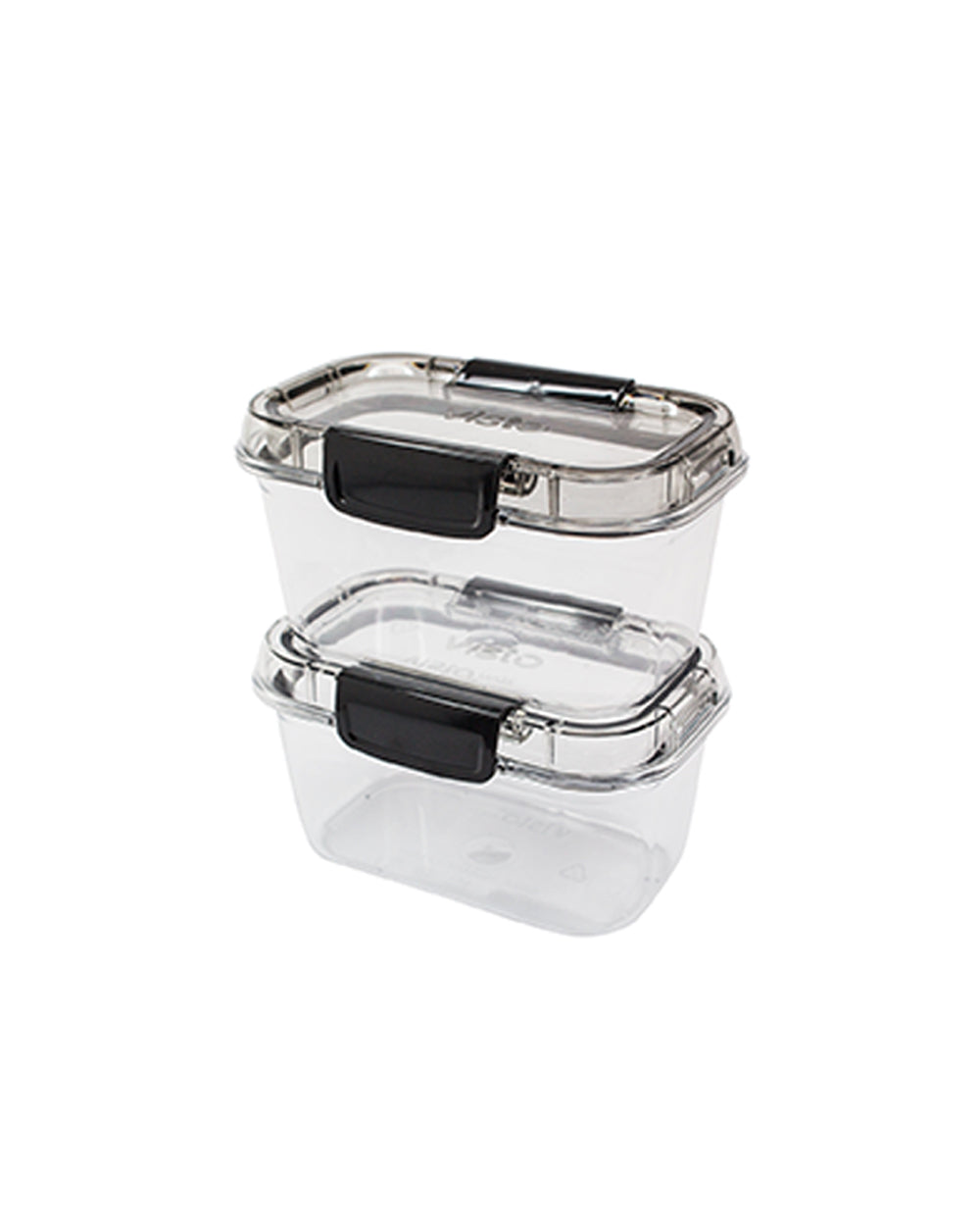 Visto Max 420ML Rectangle Storage Container Twin Pack with Clear Base & Lid