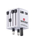 SKROSS World Wall Charger 4 Plug 2 Port 2.4A to Euro Plug USB Charger Adapter White