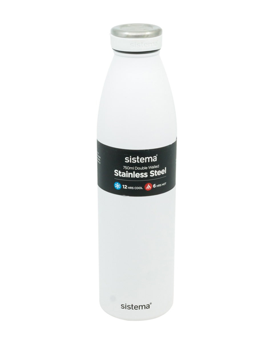 Sistema Stainless Steel Bottle White 750ML