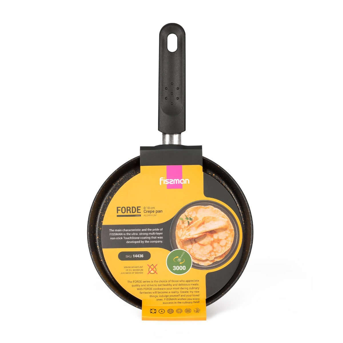 Fissman Forde Crepe Pan 24cm Aluminum