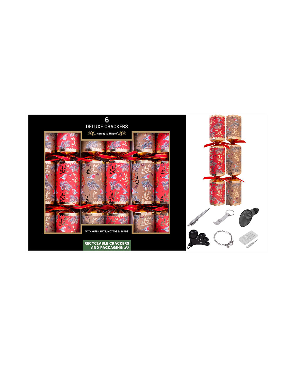 RSW 6 Deluxe Red & Gold Robin 13.5 inch Crackers