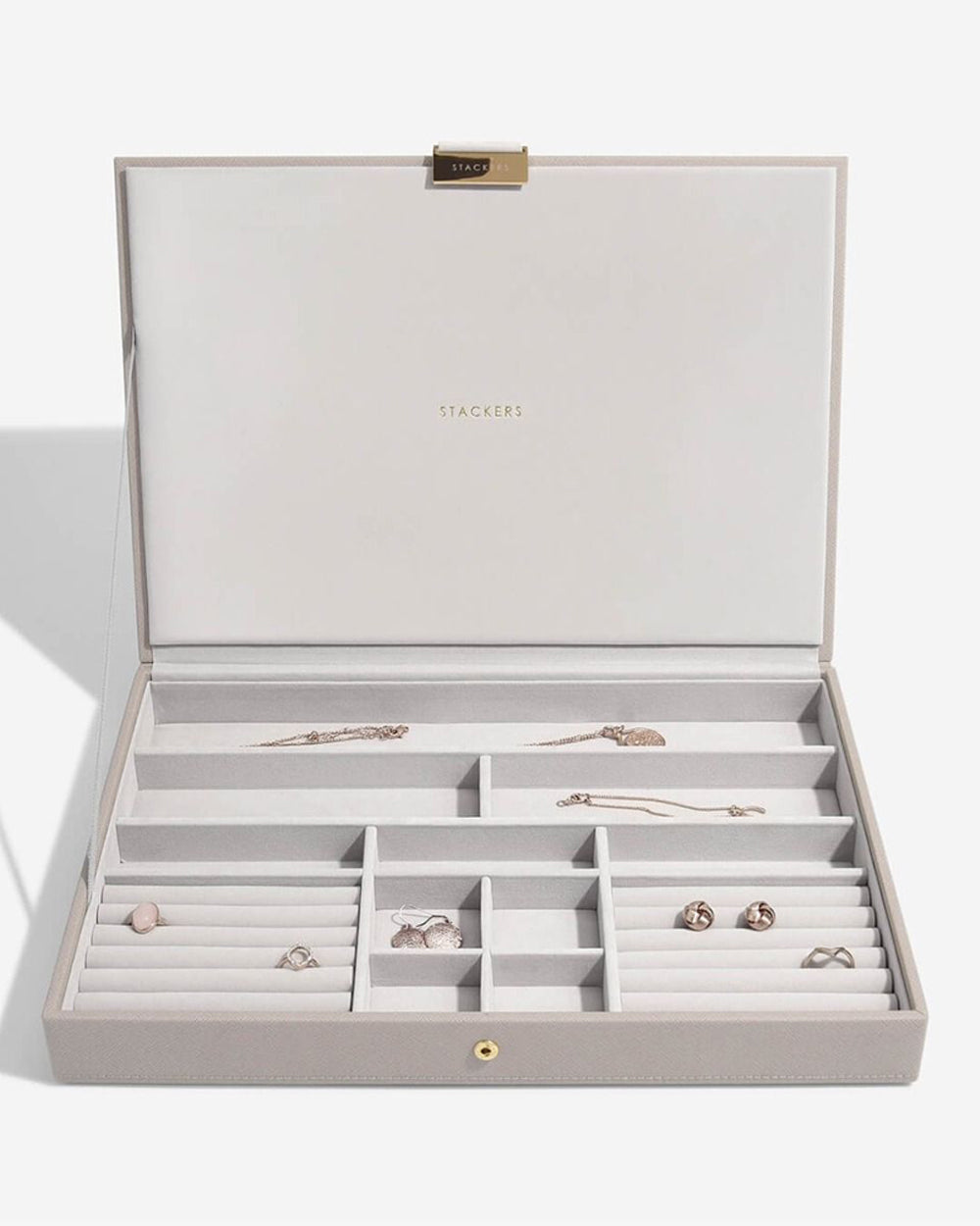 Stackers Taupe Supersize Section Jewellery Box with Lid