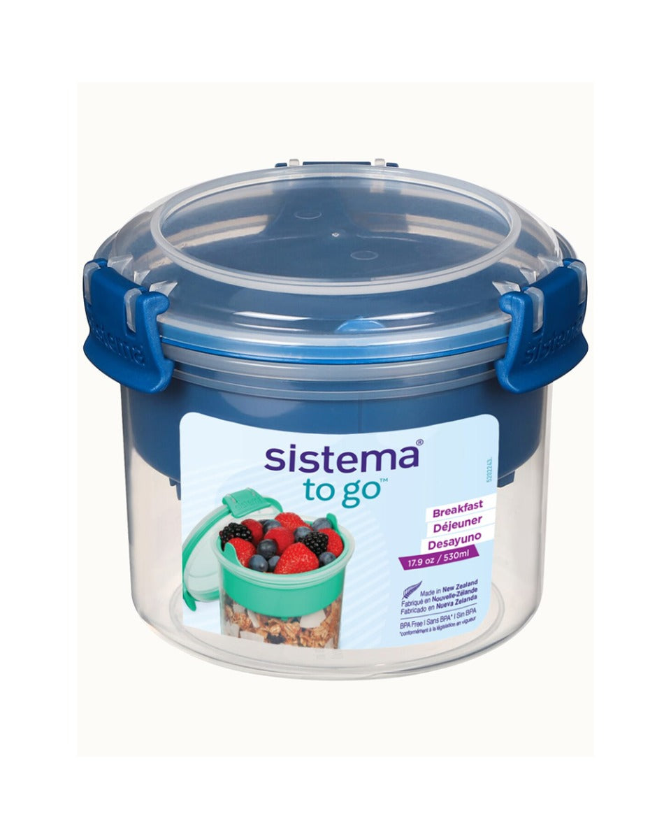 Sistema Breakfast Bowl To Go 530ml Blue Clip
