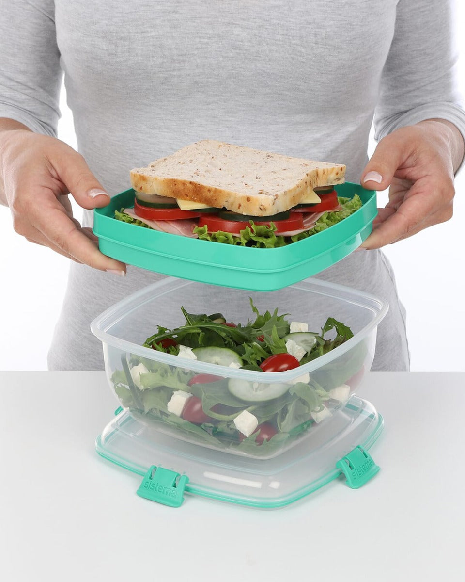 Sistema 1.63 Litre Salad Plus Sandwich To Go Teal