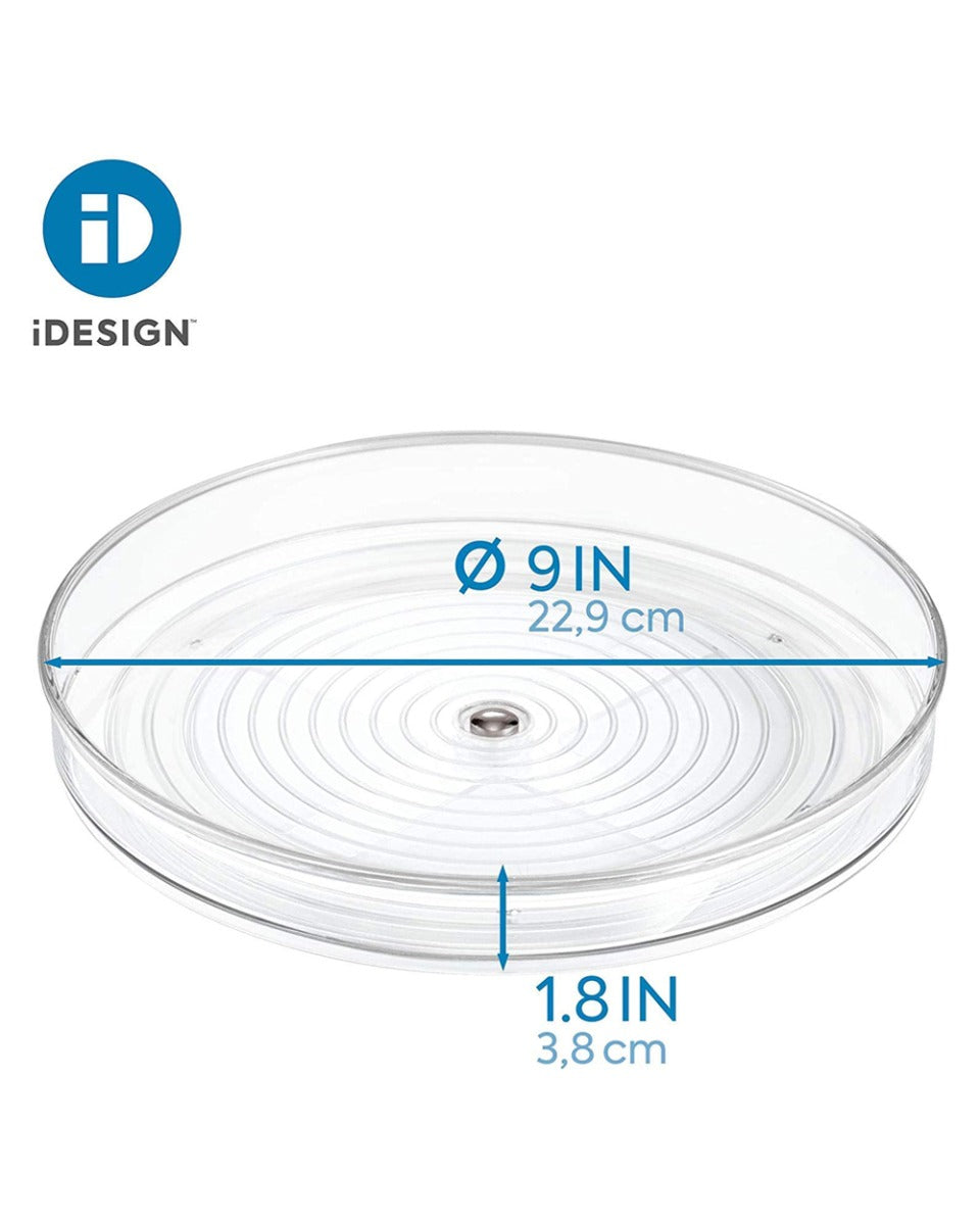 Interdesign Linus Turntable Clear 9 x 9 x 1.5 inch