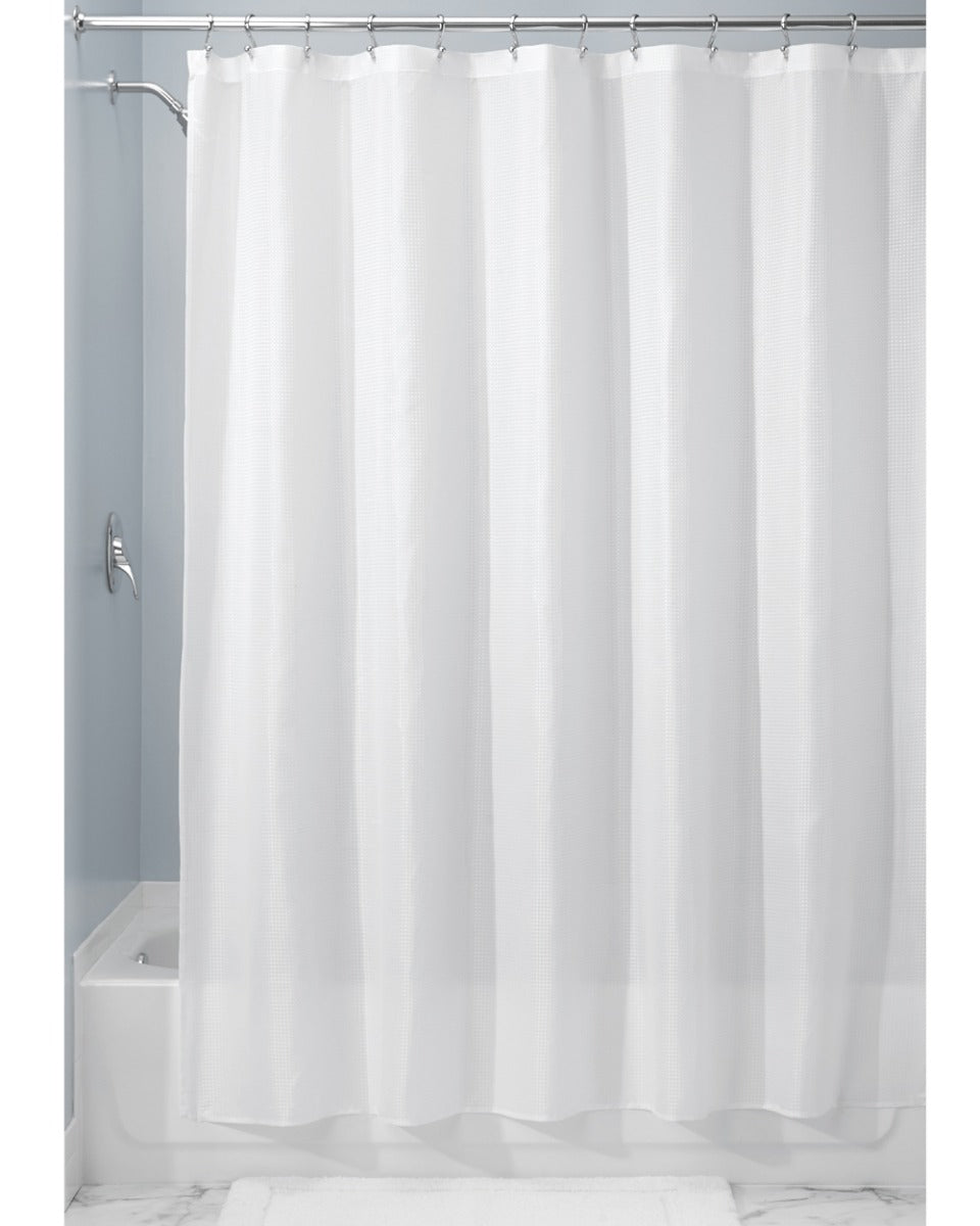 Interdesign Carlton Shower Curtain 72 x 72 inch White