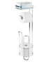 Interdesign York Lyra Roll Stand Plus with Shelf Chrome
