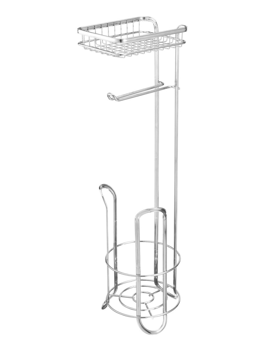 Interdesign York Lyra Roll Stand Plus with Shelf Chrome