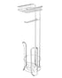Interdesign York Lyra Roll Stand Plus with Shelf Chrome