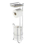 Interdesign York Lyra Roll Stand Plus with Shelf Chrome