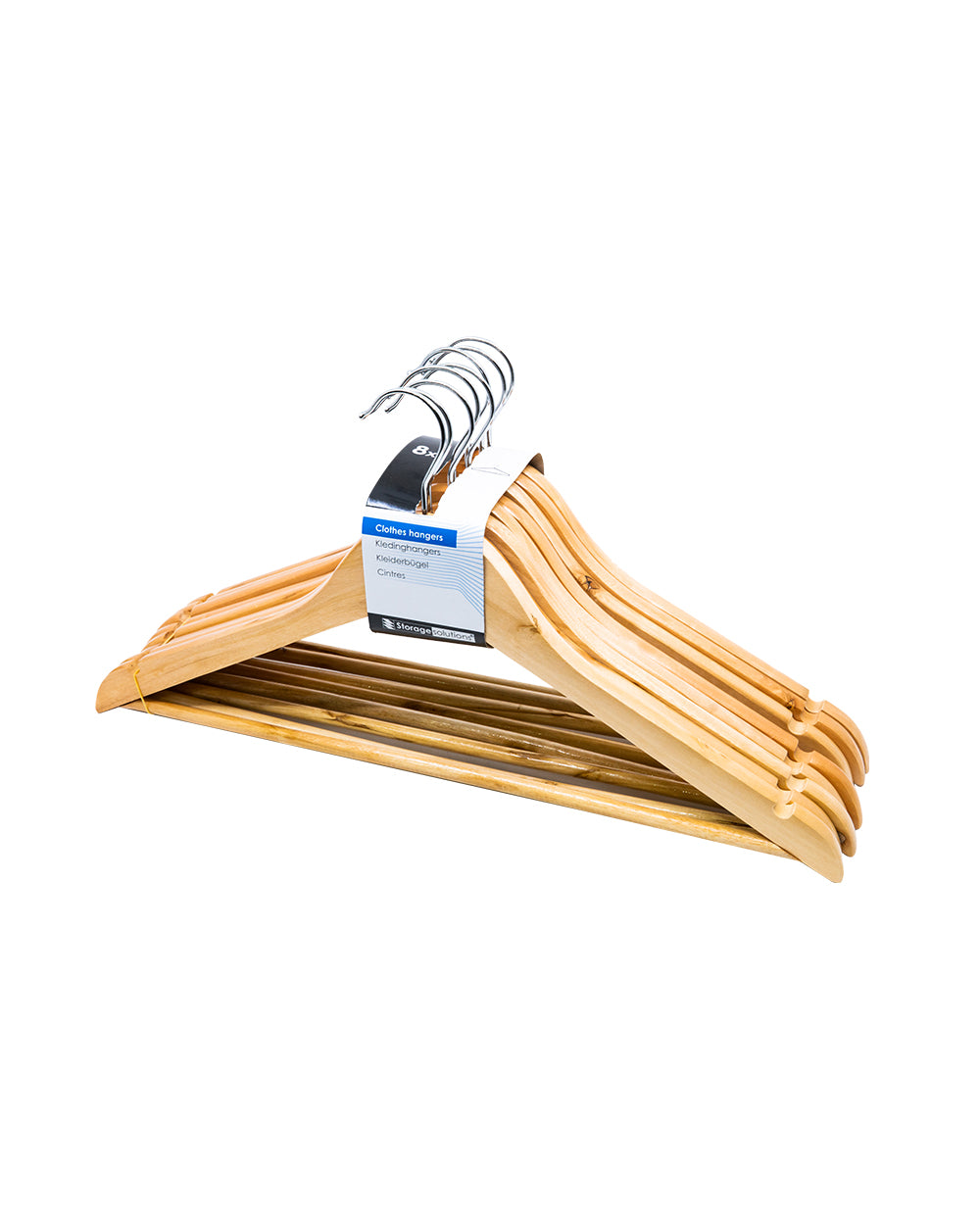 Homesmiths Clothes Hanger Set Eucalyptus Wood 8 Pieces
