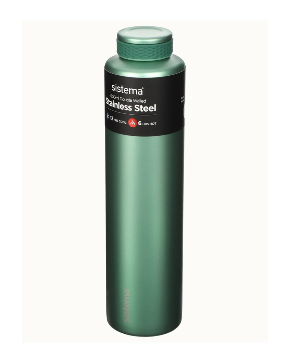 Sistema 600ML Chic Stainless Steel Bottle Green