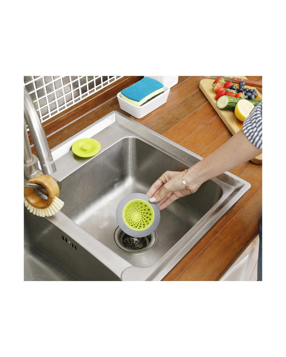 Full Circle Sink Strainer With Pop Out Stopper