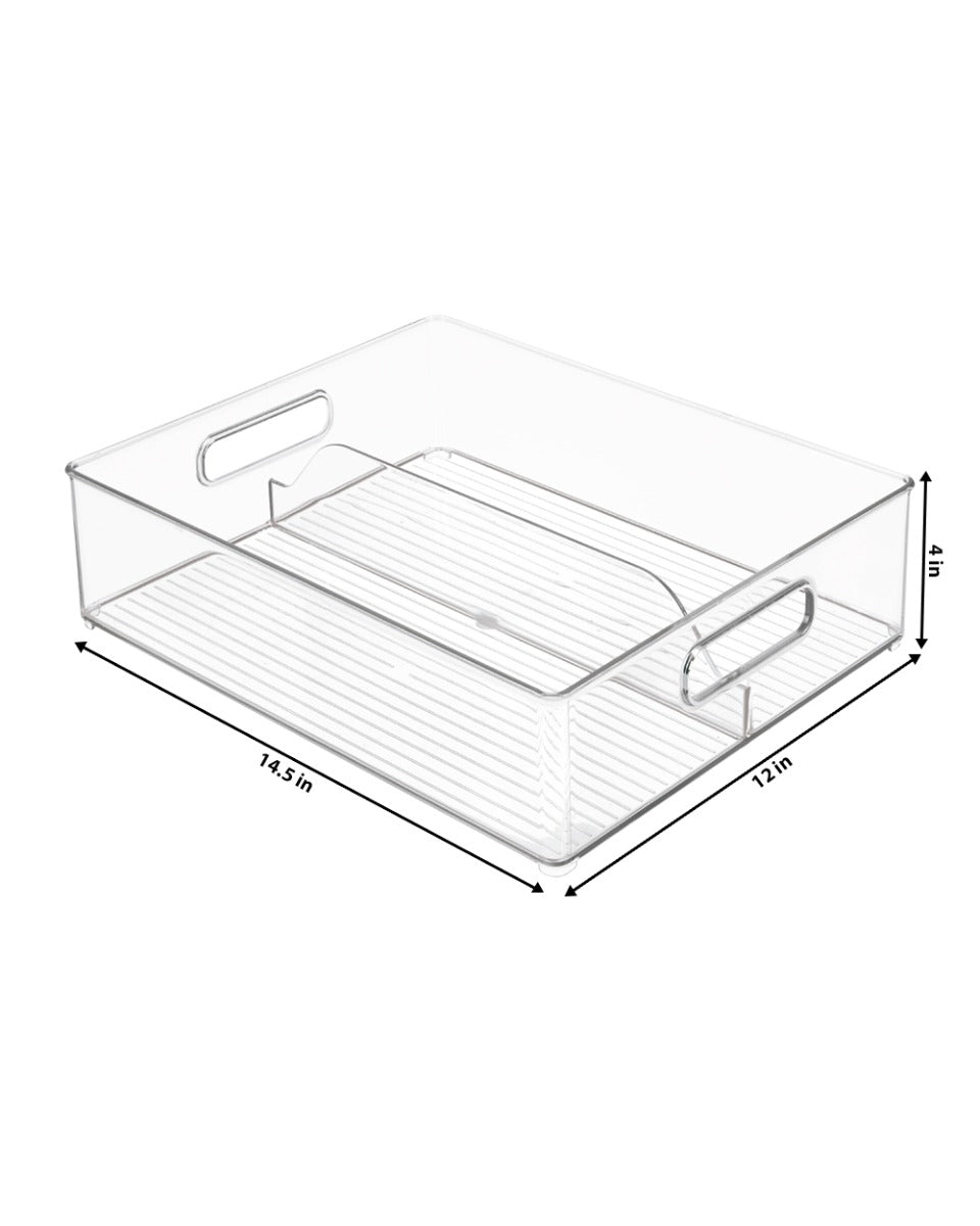 Interdesign Fridge Plus Freeze Binz Deep Split Bin 4 x 14.5 x 12 inch Clear