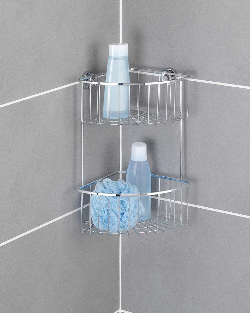 Wenko Power-Loc 2 tier Corner Shelf Large Bovino