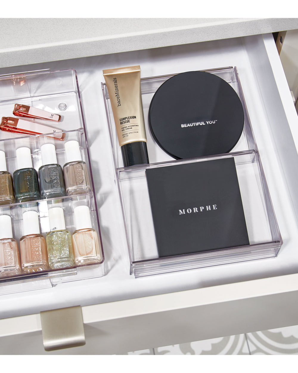 The Home Edit Angled Expandable Drawer Organizer Clear