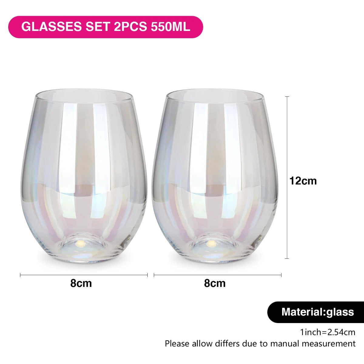 Fissman Glass 550ML Set Of 2