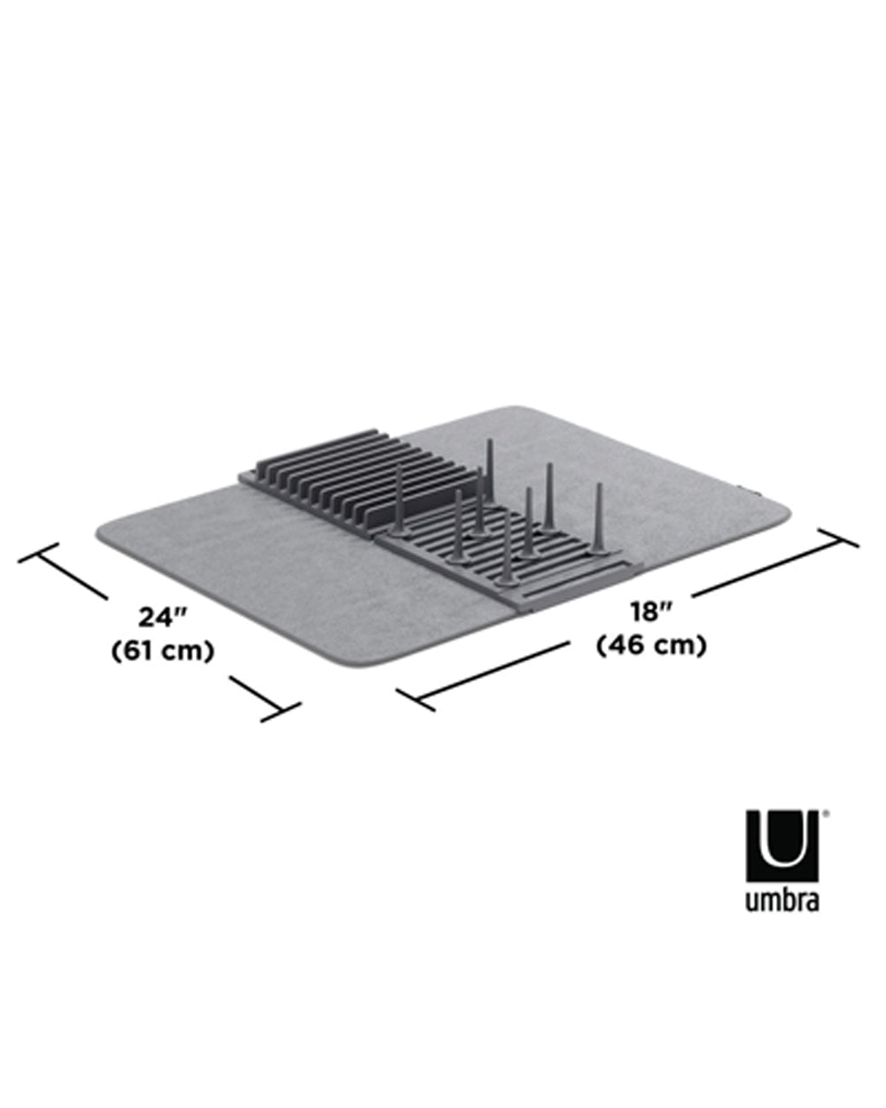 Umbra UDry Peg Drying Rack with Mat Charcoal